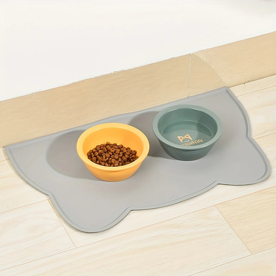 Pet Feeding Mat for Cats and Dogs with Nonspill Nonslip Waterproof Leakage Food Easy to Clean Silicone Placemats