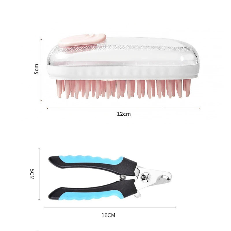 Pet Cleaning Brush Massage Bathing Brush With Shower Gel Box Convenient Foaming Bathing Brush Comfortable Cleaning Hair Removal