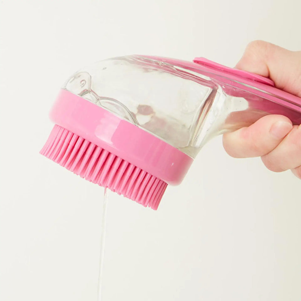 Pet cat and dog bath brush long handle massage care soft bath brush can fill liquid bath ball brush pet accessories dog cat tool