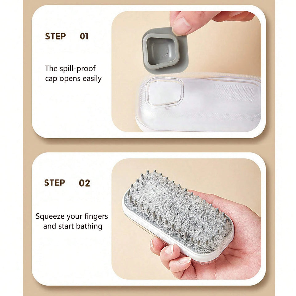Pet Cleaning Brush Massage Bathing Brush With Shower Gel Box Convenient Foaming Bathing Brush Comfortable Cleaning Hair Removal