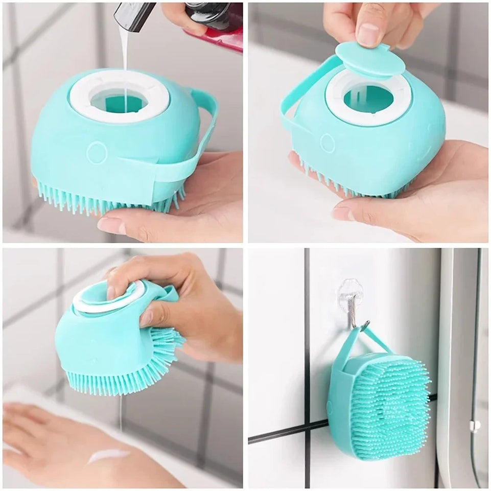 Pet Silicone Bath Foaming Massage Brush Bathroom Multifunctional Puppy Big Dog Cat Soft Safety Accessories for Dogs Cats Tools