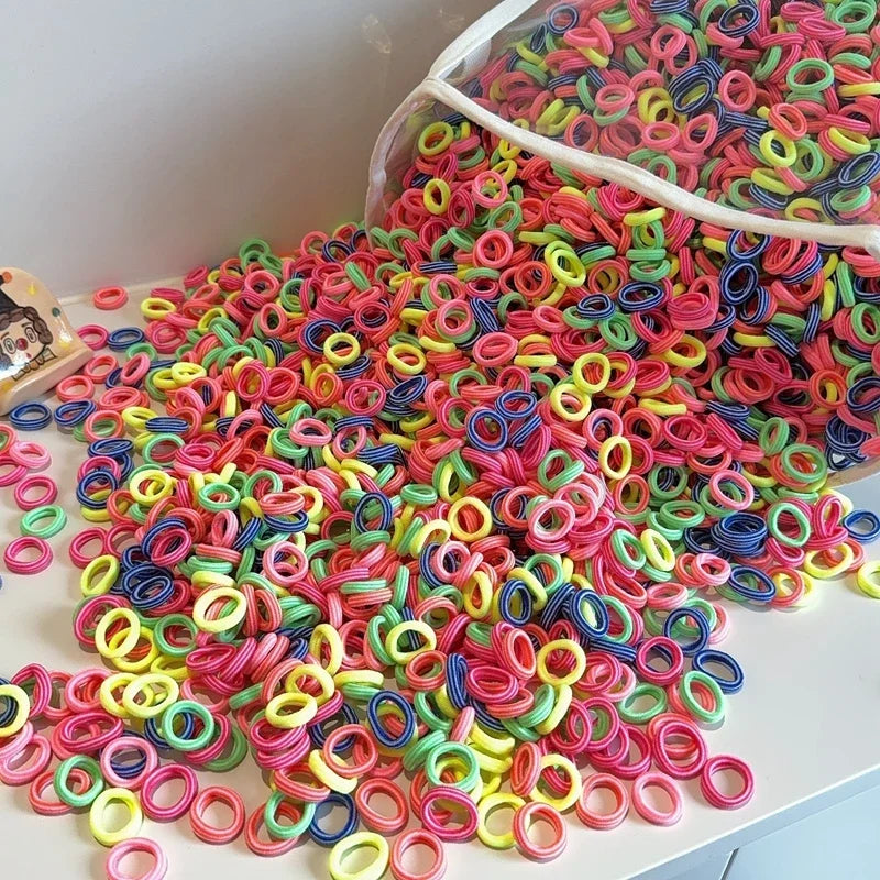 20/50/100Pcs Colorful Basic Nylon Ealstic Hair Ties for Girls Ponytail Hold Scrunchie Rubber Band Kid Fashion Hair Accessories