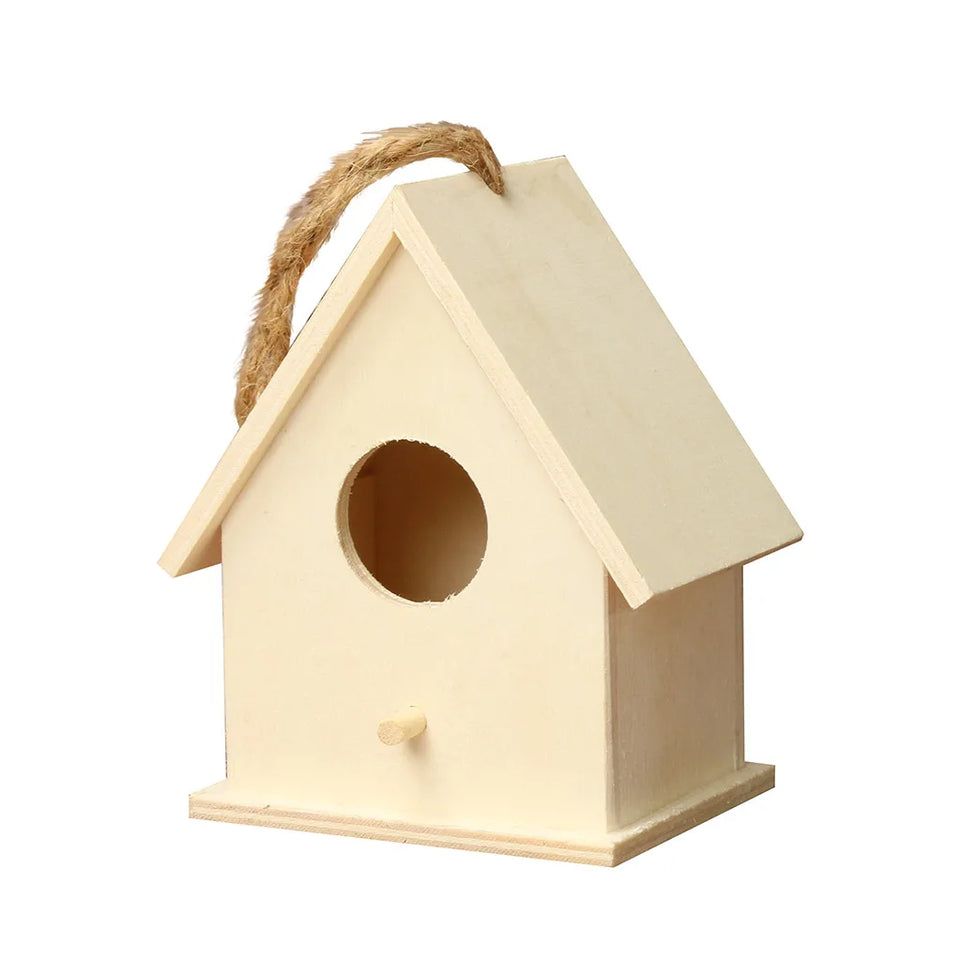 Wooden Mini Bird Cage Outdoor Hanging Birdhouse Box Garden Bird Cages Home Yard Decoration Bird Products Wooden Bird Parrot Nest