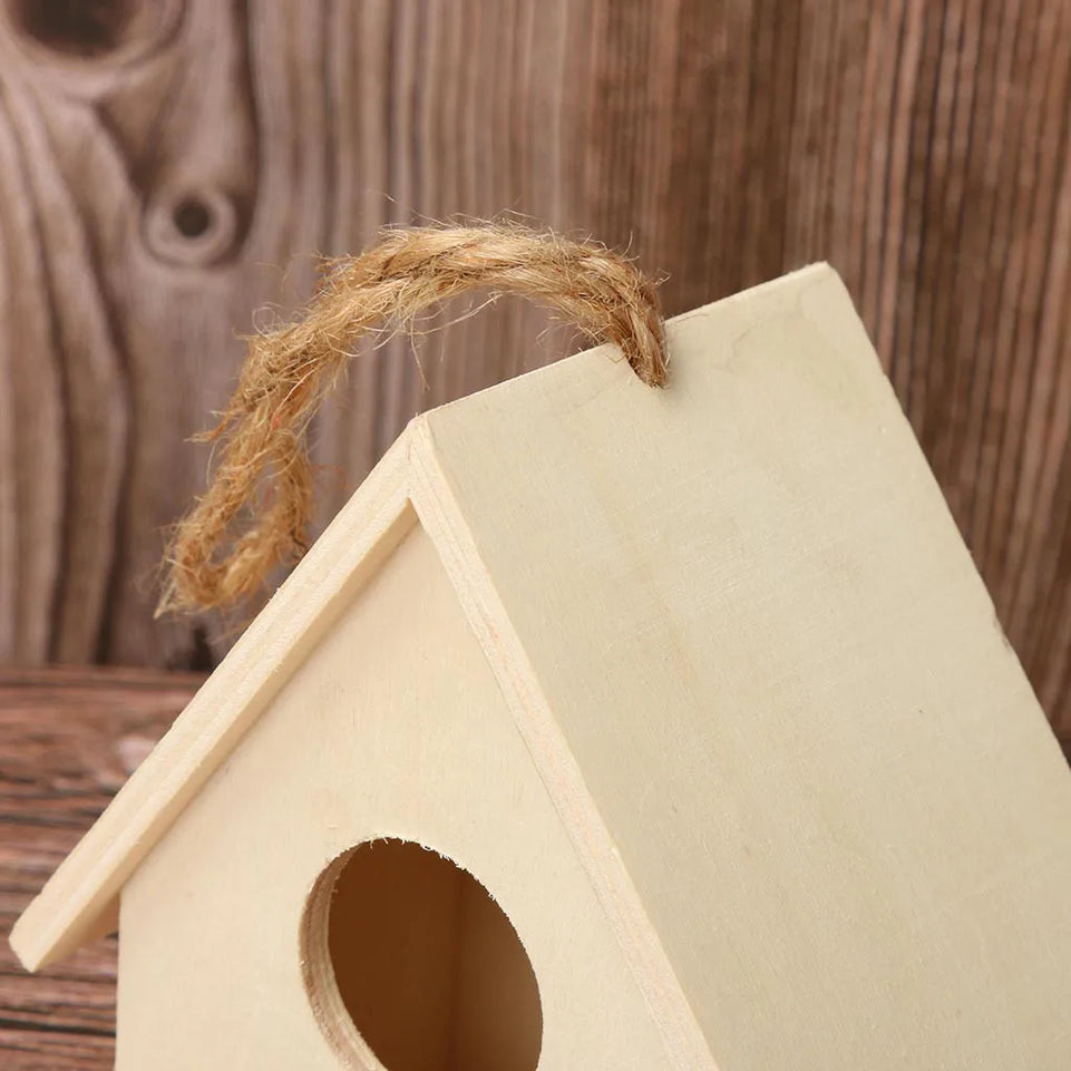 Wooden Mini Bird Cage Outdoor Hanging Birdhouse Box Garden Bird Cages Home Yard Decoration Bird Products Wooden Bird Parrot Nest