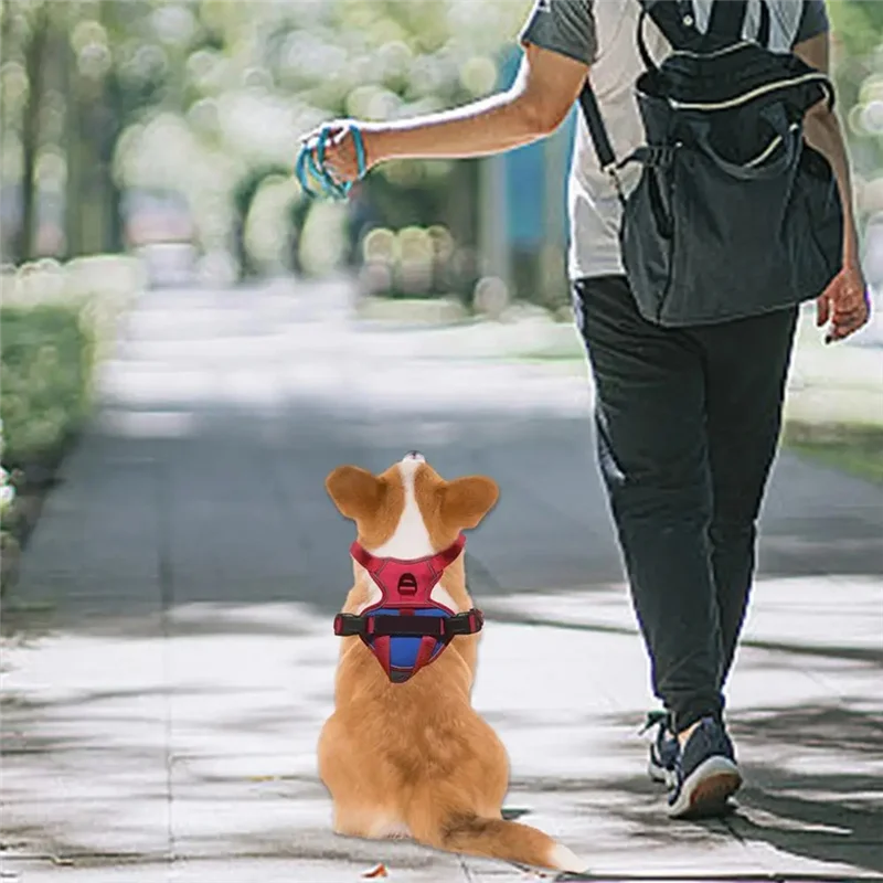 AFOURT-Dog Vest Harnesses No Pull Pet Working Vest Adjustable Pet Chest Vest Reflective Dog Service Vest Breathable For Medium