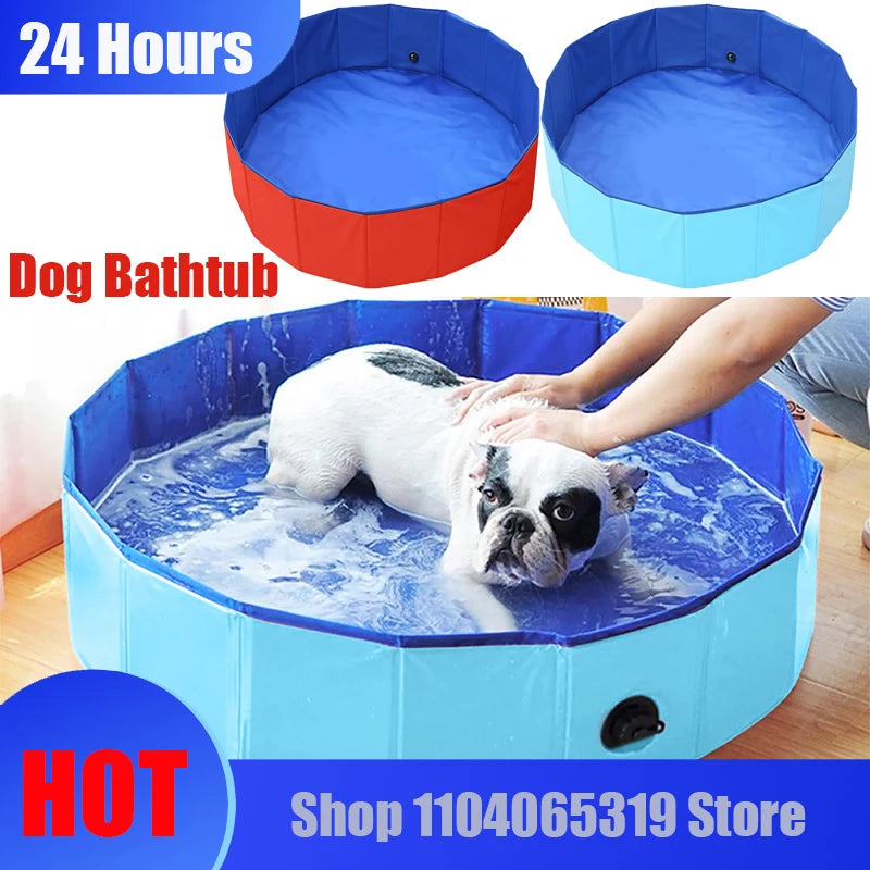 Foldable Pet Swimming Pool Dog Bathtub Outdoor Indoor Collapsible Bathing Pool for Large Medium Small pet Swimming Tub Bathtub