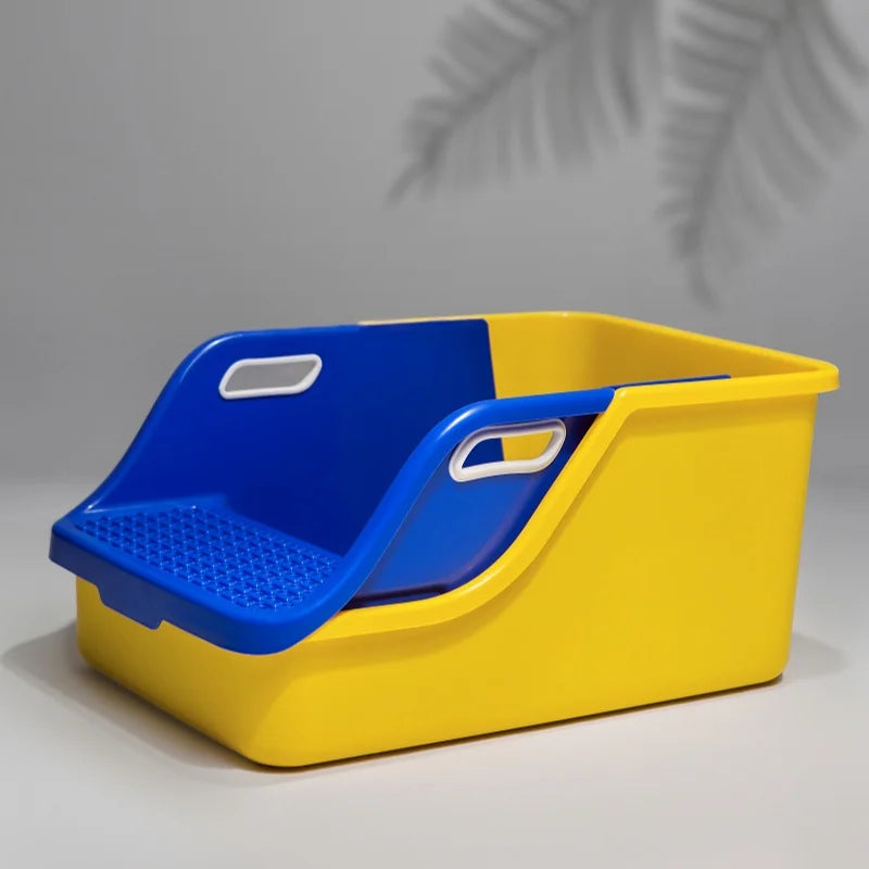 Litter Box Open And Easy To Clean Semi-Closed Extra Large Sloth Litter Box Spatter-Proof Pet Cat Potty