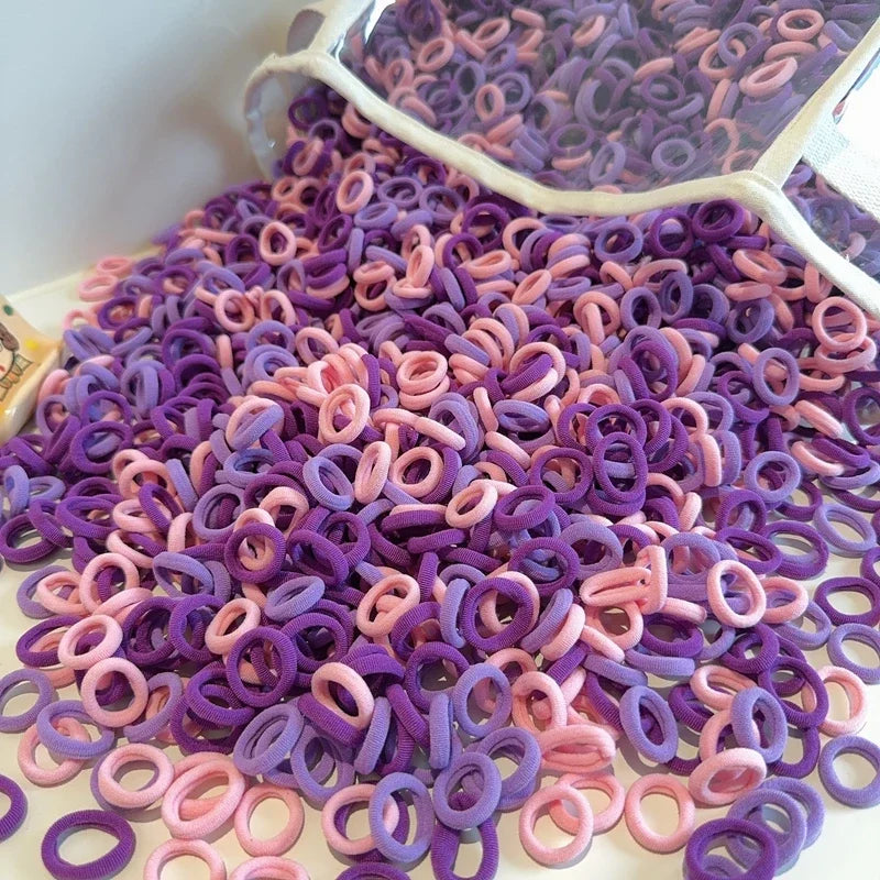 20/50/100Pcs Colorful Basic Nylon Ealstic Hair Ties for Girls Ponytail Hold Scrunchie Rubber Band Kid Fashion Hair Accessories