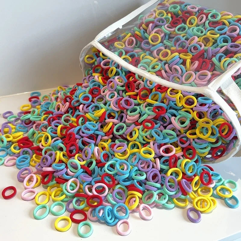 20/50/100Pcs Colorful Basic Nylon Ealstic Hair Ties for Girls Ponytail Hold Scrunchie Rubber Band Kid Fashion Hair Accessories