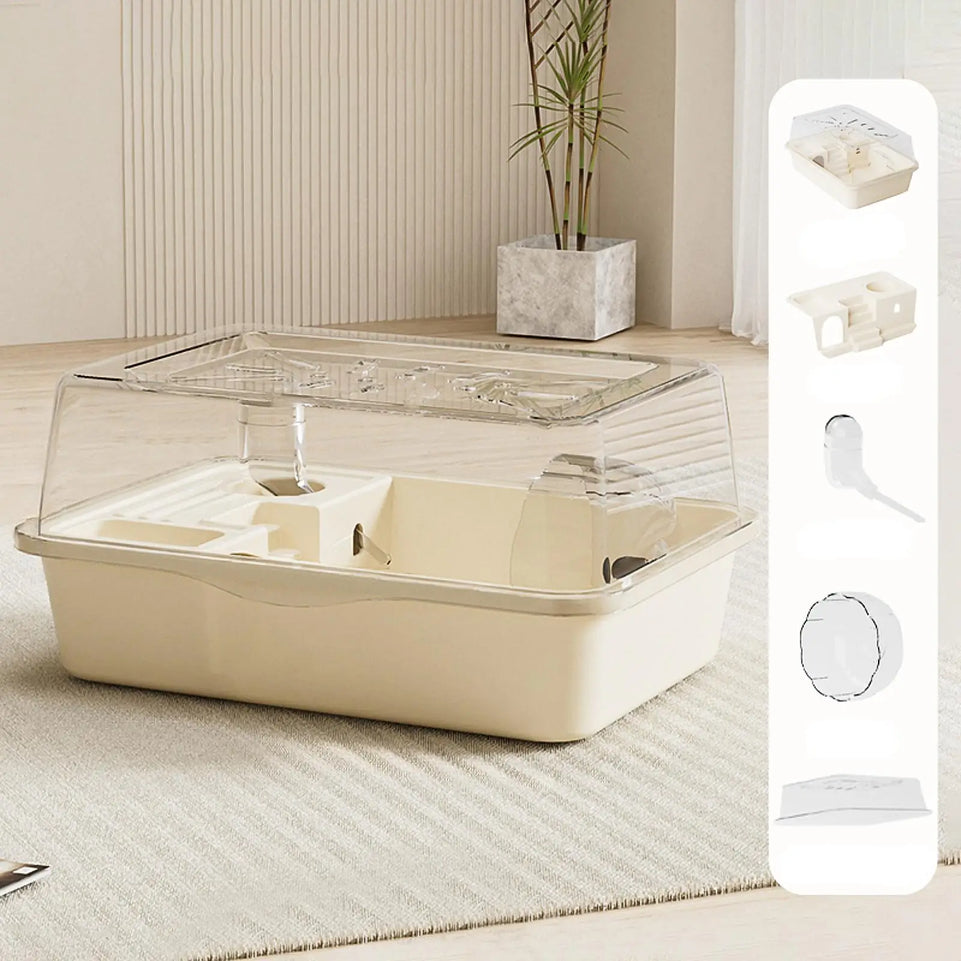 Hamster Cage Multifunction Ventilation Openable Top Guinea Pig Cage Easy Clean House for Rats Guinea Pigs Mice Bunny Hedgehog