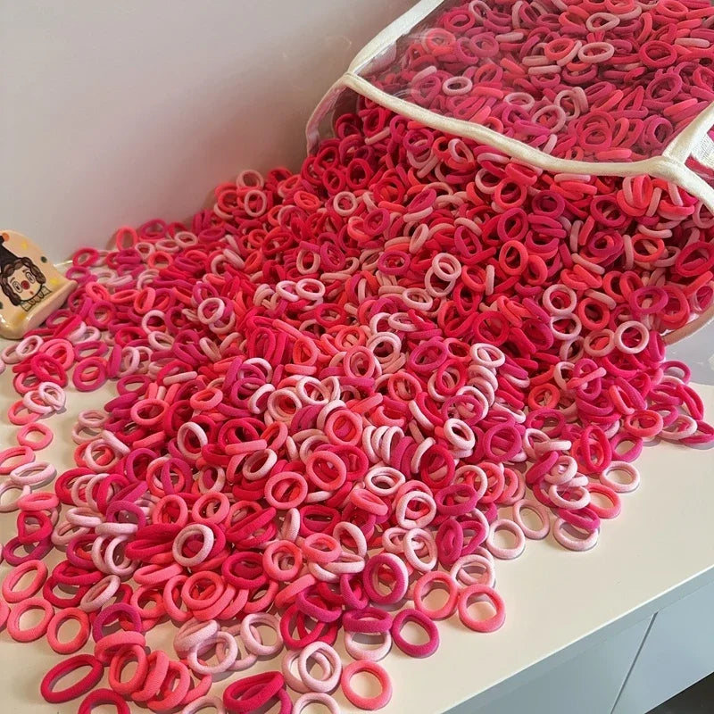 20/50/100Pcs Colorful Basic Nylon Ealstic Hair Ties for Girls Ponytail Hold Scrunchie Rubber Band Kid Fashion Hair Accessories