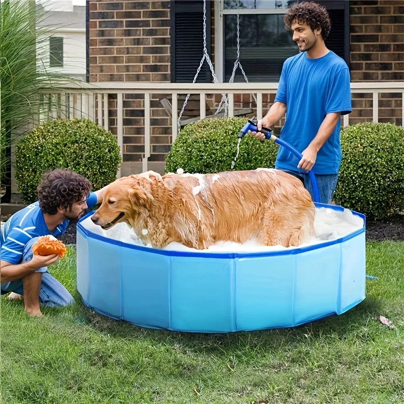 Dog Bathtub Blue Pet Bath Tub for Indoor and Outdoor Use,Suitable for All Dog Breeds,Easy To Clean,Sturdy Edges
