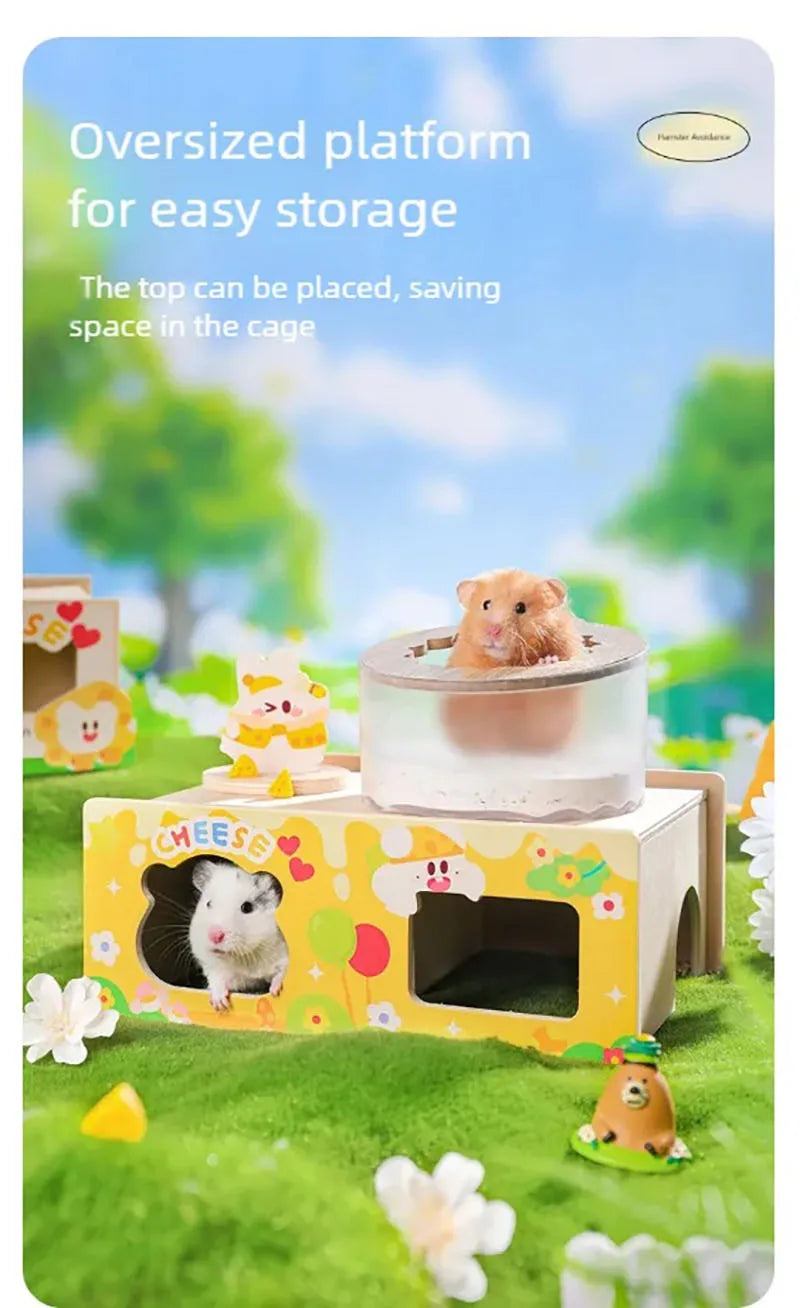 Cheese Hamster Hiding House Cage Small House Landscaping Supplies Platform Golden Bear Toys Ornament Nest Furniture