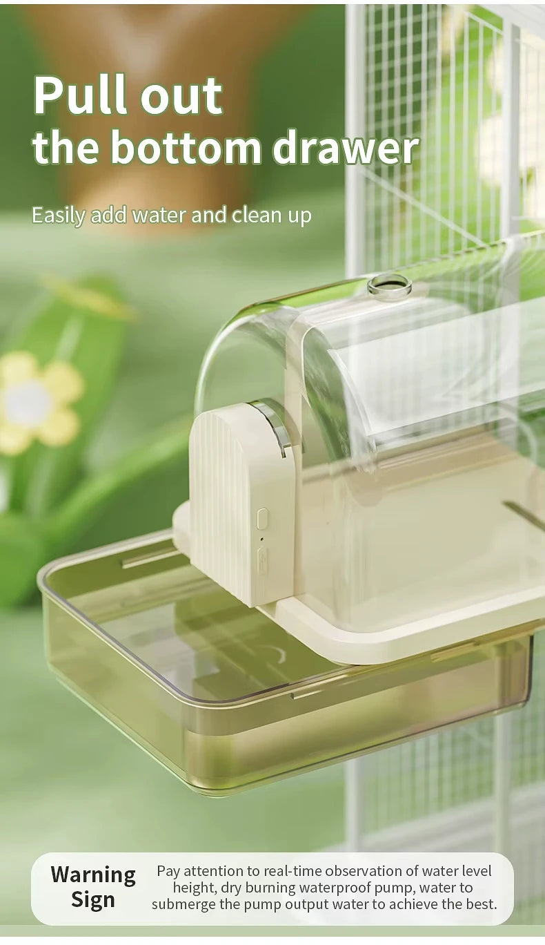 ‌Auto-Sensor Pet Bath: Electric/Sensor Models, IPX8 Pump, Large Tank, Easy-Clean. Ideal for Parrots, Lovebirds & Small Pets