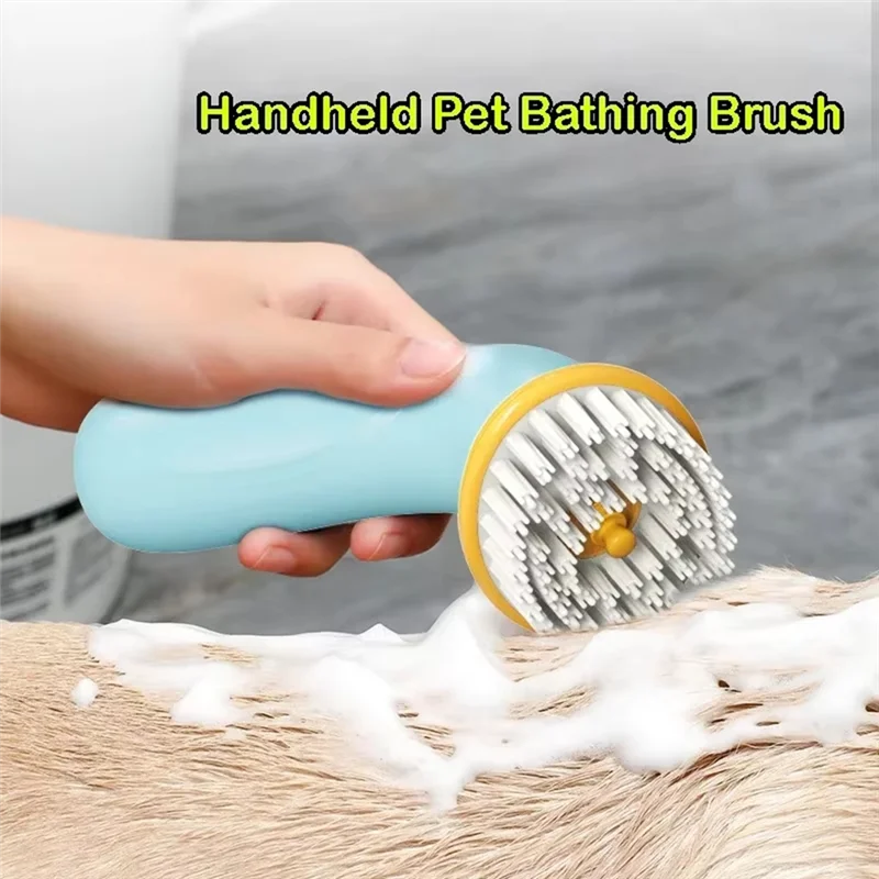 B84B-Pet Bathing Brush Withshampoo Dispenser Handheld Massage Tool Handheld Massage Tool Fordogs Andcats