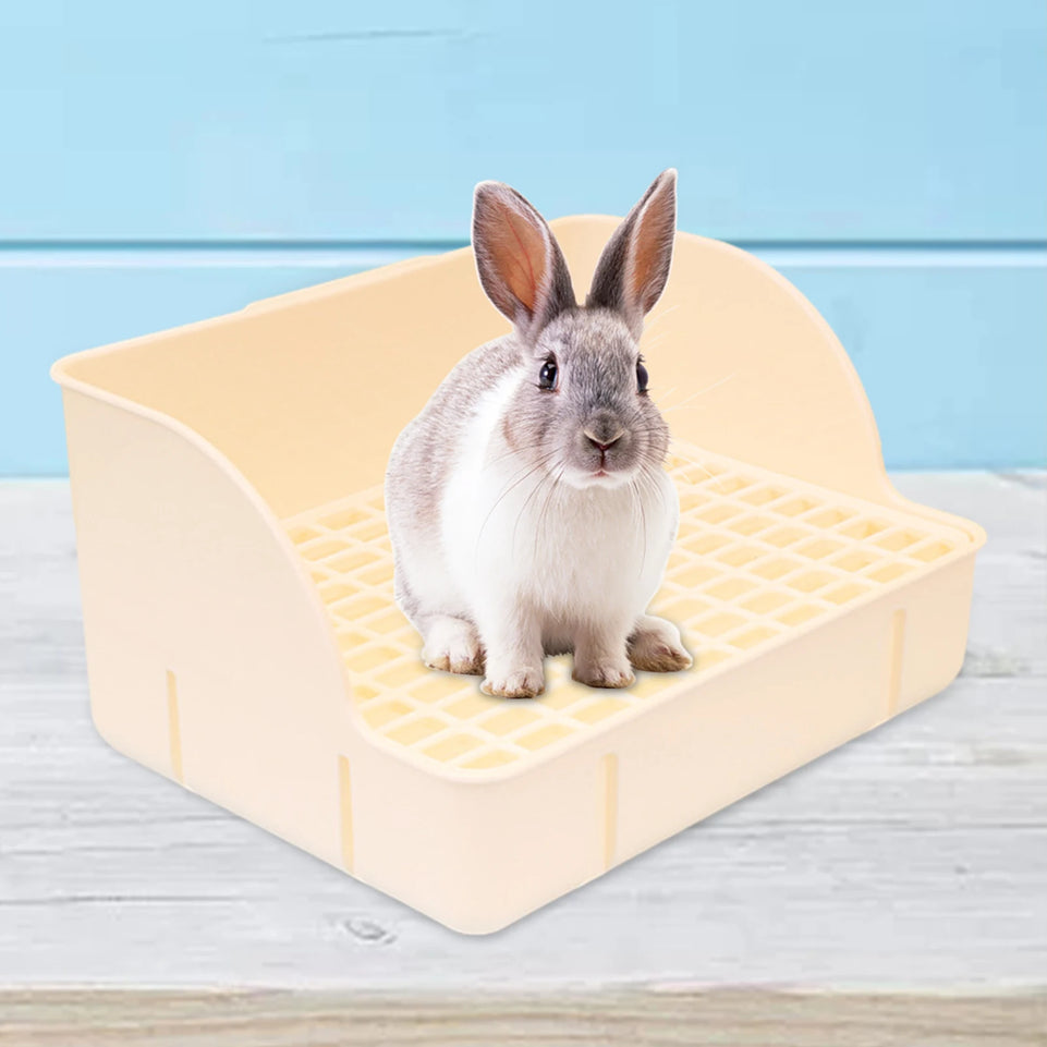 Rabbit Litter Box Pet Litter Pan Trainer Bunny Litter Box Cleaner for Hamster Chinchilla Ferret Hedgehog Pet Supplies