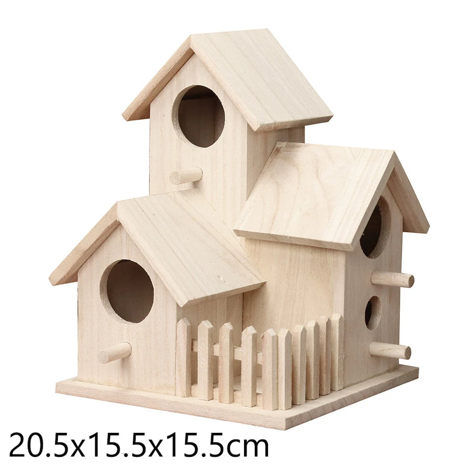 Wooden Mini Bird Cage Outdoor Hanging Birdhouse Box Garden Bird Cages Home Yard Decoration Bird Products Wooden Bird Parrot Nest
