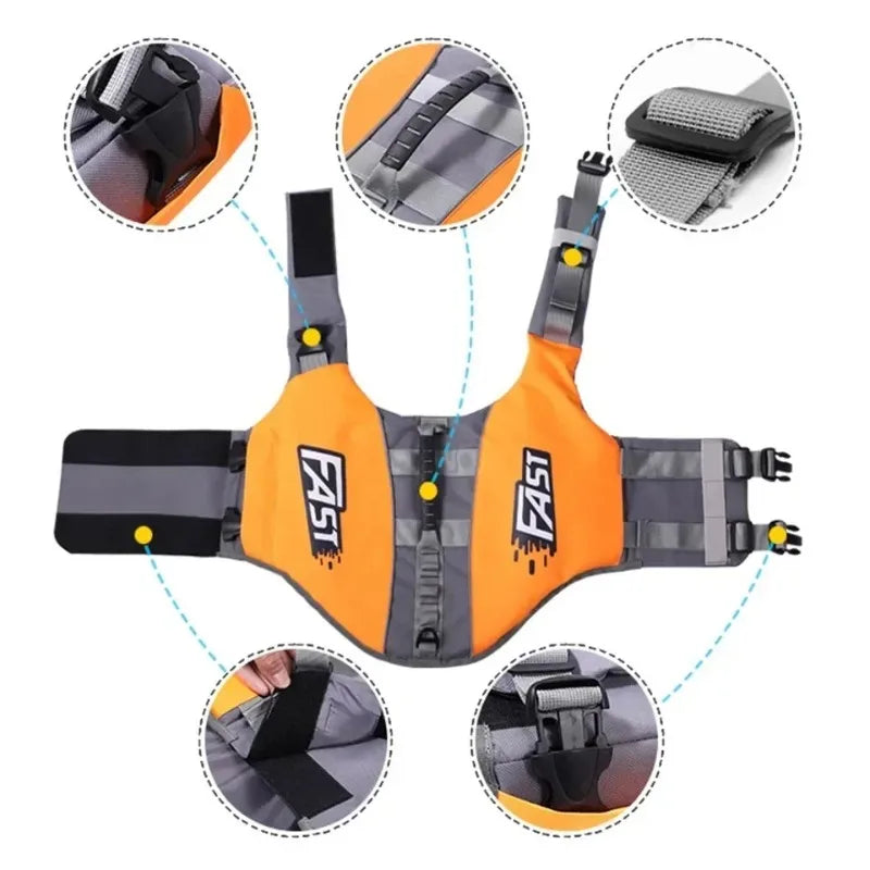 Pet Swimming Jacket Safety Vest Summer Stylish Dog Safety Vest Adjustable Reflection in Pool or Surf Dog Lifesaving Vest