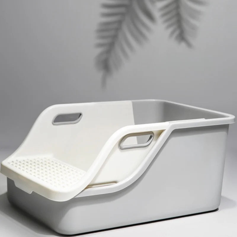 Litter Box Open And Easy To Clean Semi-Closed Extra Large Sloth Litter Box Spatter-Proof Pet Cat Potty