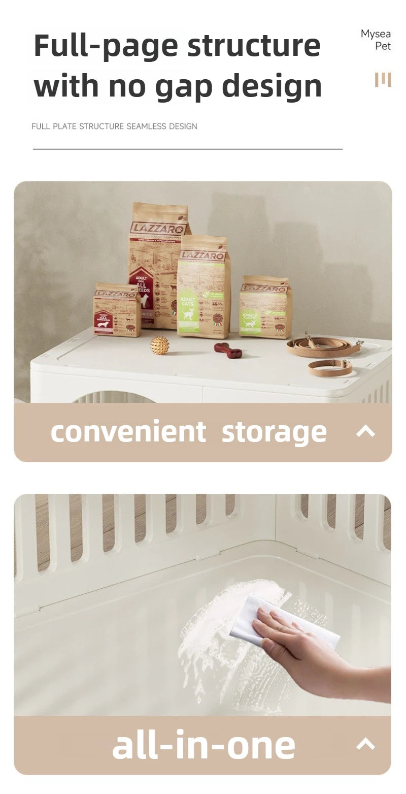 Household Indoor Cat Cage Double Layer Cat Nest Rest and Sleep Isolation Fence Cat Beds Comfortable Pet Products with Pulleys