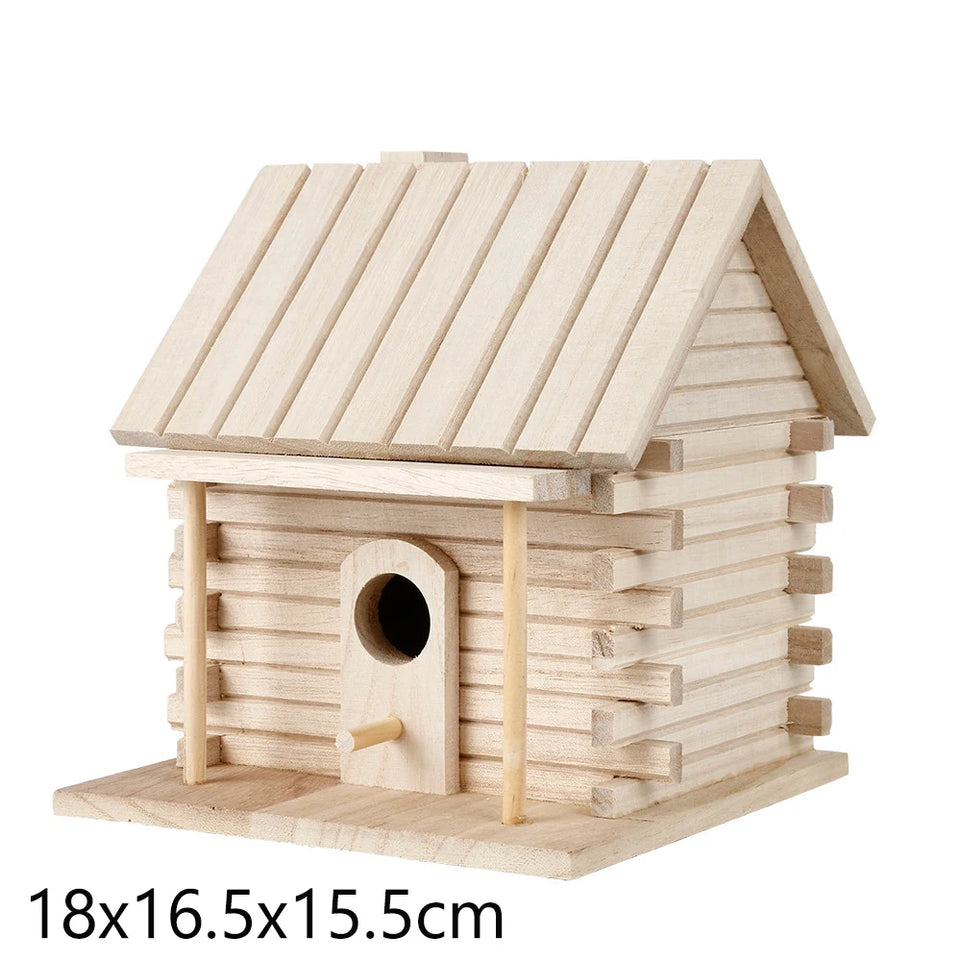Wooden Mini Bird Cage Outdoor Hanging Birdhouse Box Garden Bird Cages Home Yard Decoration Bird Products Wooden Bird Parrot Nest