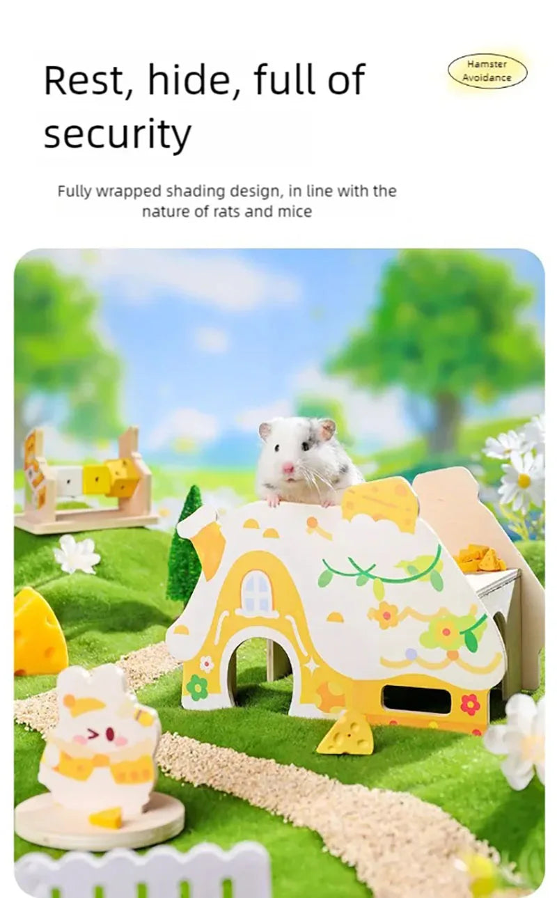 Cheese Hamster Hiding House Cage Small House Landscaping Supplies Platform Golden Bear Toys Ornament Nest Furniture