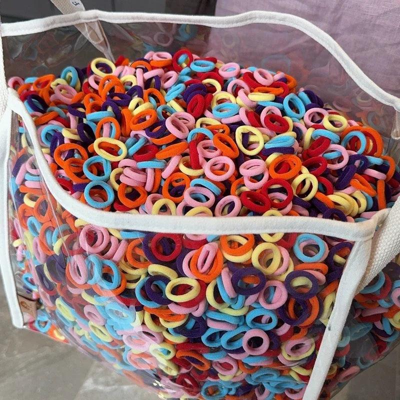 20/50/100Pcs Colorful Basic Nylon Ealstic Hair Ties for Girls Ponytail Hold Scrunchie Rubber Band Kid Fashion Hair Accessories