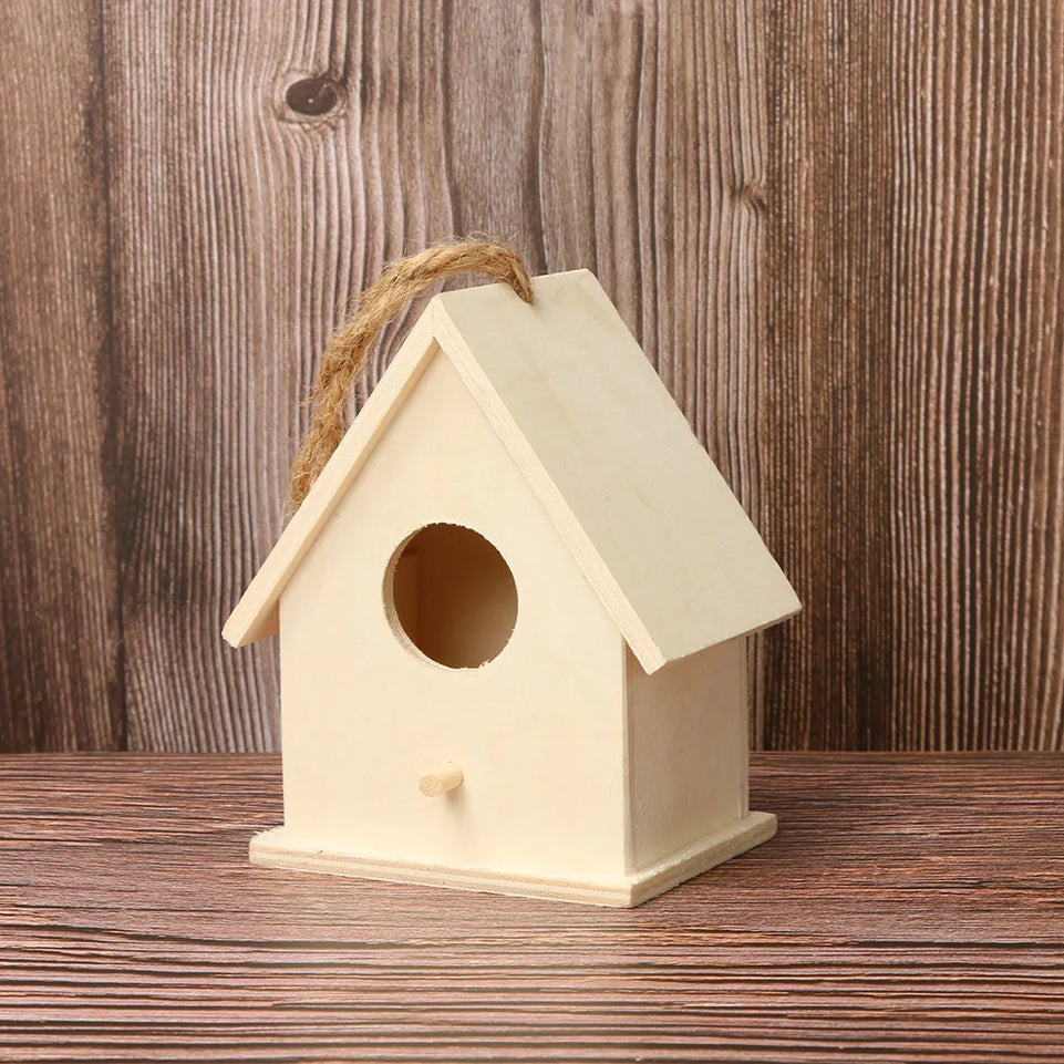 Wooden Mini Bird Cage Outdoor Hanging Birdhouse Box Garden Bird Cages Home Yard Decoration Bird Products Wooden Bird Parrot Nest