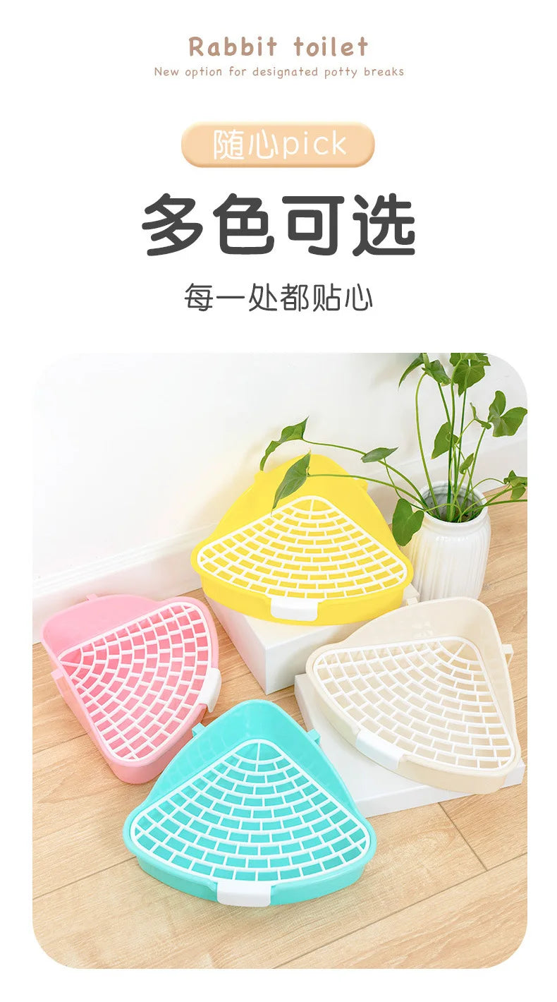 Pet Litter Box Rabbit Toilet Potty Plastic Corner Toilet Box for Ferret Hamster Dragon Cat Small Animals Trainer Pets Supplies