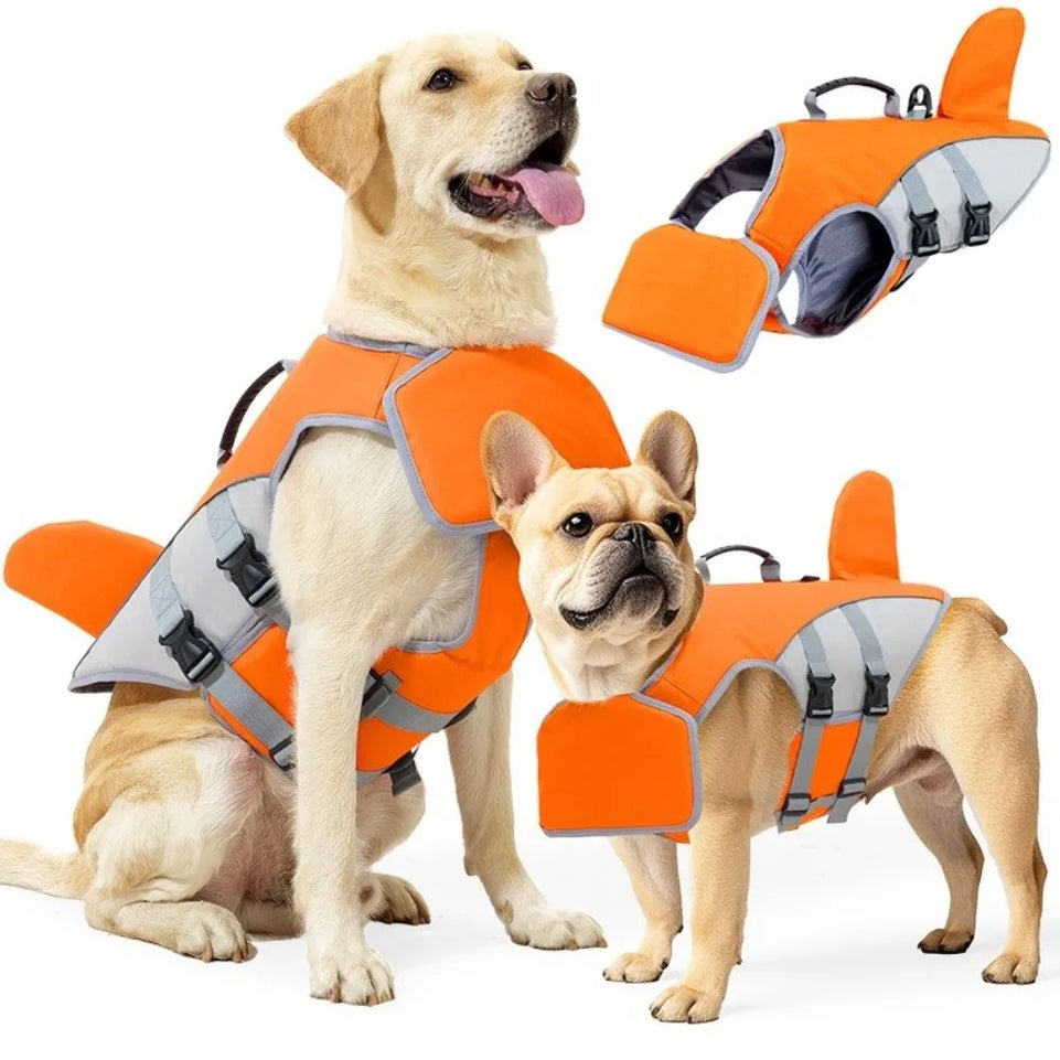 Safety Dog Life Jacket Back Traction Hook Adjustable Strap Pet Flotation Vest High Buoyancy Water Protection Dog Swimming Vest