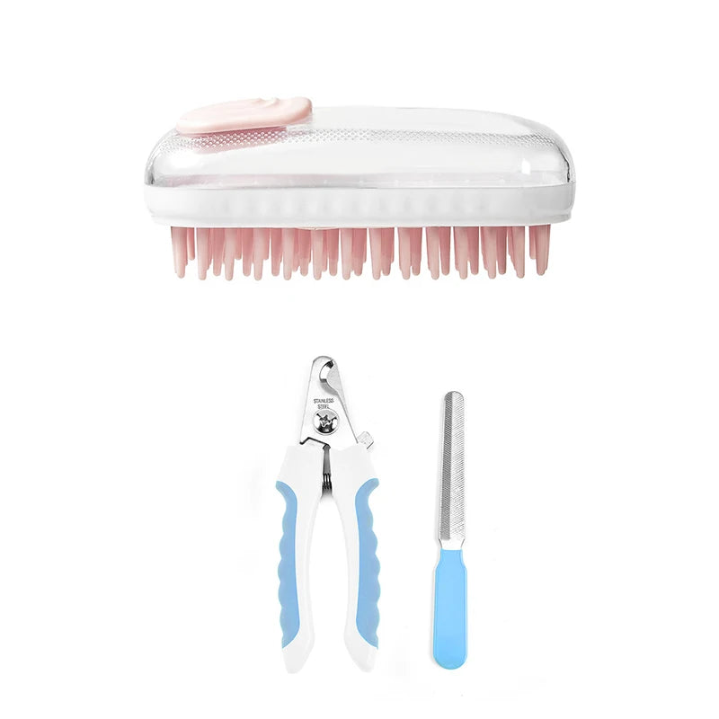 Pet Cleaning Brush Massage Bathing Brush With Shower Gel Box Convenient Foaming Bathing Brush Comfortable Cleaning Hair Removal
