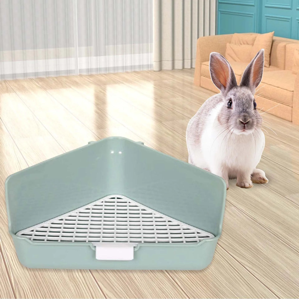 Rabbit Litter Box Pet Litter Pan Trainer Bunny Litter Box Cleaner for Hamster Chinchilla Ferret Hedgehog Pet Supplies