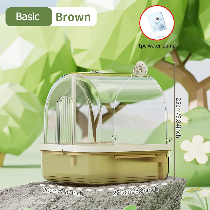 ‌Auto-Sensor Pet Bath: Electric/Sensor Models, IPX8 Pump, Large Tank, Easy-Clean. Ideal for Parrots, Lovebirds & Small Pets