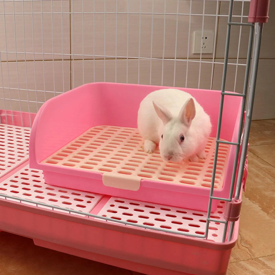 Large Rabbit Litter Box Litter Tray Toilet Pet Toilet Litter Bedding Box Potty for Ferret Bunny Small Animal