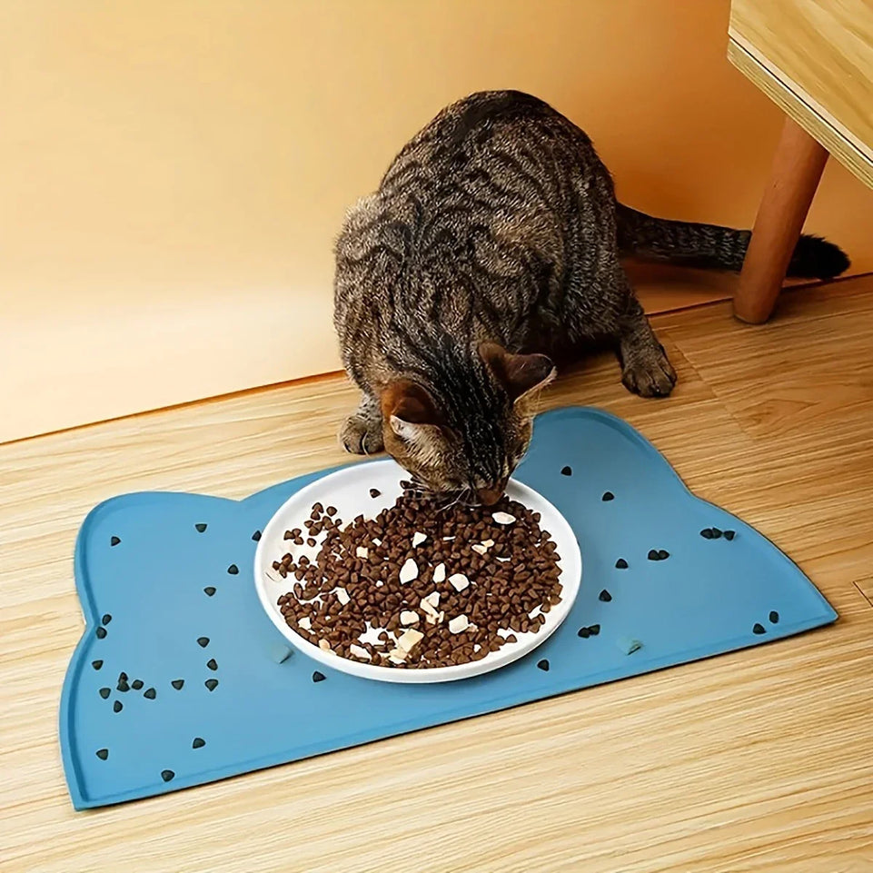 Pet Feeding Mat for Cats and Dogs with Nonspill Nonslip Waterproof Leakage Food Easy to Clean Silicone Placemats
