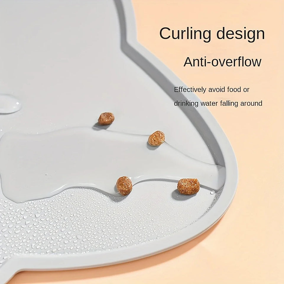 Pet Feeding Mat for Cats and Dogs with Nonspill Nonslip Waterproof Leakage Food Easy to Clean Silicone Placemats
