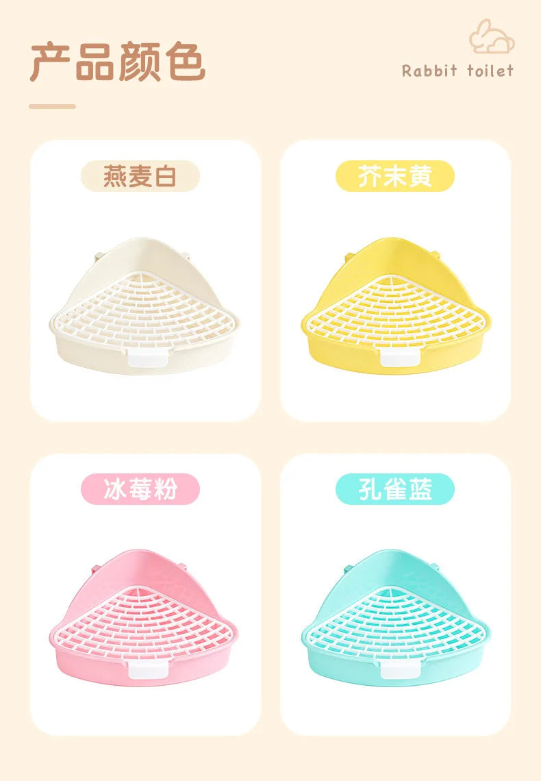 Pet Litter Box Rabbit Toilet Potty Plastic Corner Toilet Box for Ferret Hamster Dragon Cat Small Animals Trainer Pets Supplies