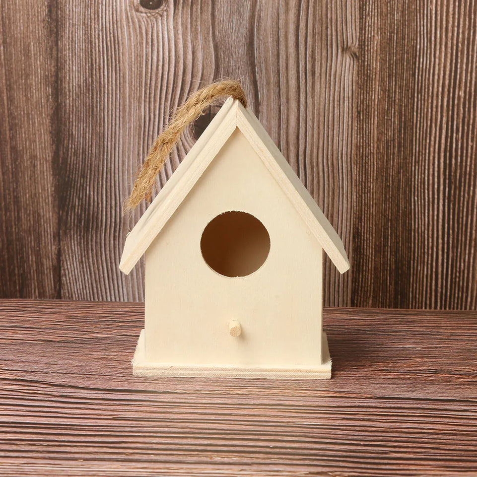 Wooden Mini Bird Cage Outdoor Hanging Birdhouse Box Garden Bird Cages Home Yard Decoration Bird Products Wooden Bird Parrot Nest