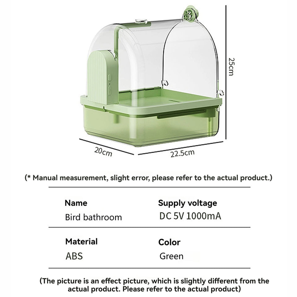 ‌Auto-Sensor Pet Bath: Electric/Sensor Models, IPX8 Pump, Large Tank, Easy-Clean. Ideal for Parrots, Lovebirds & Small Pets
