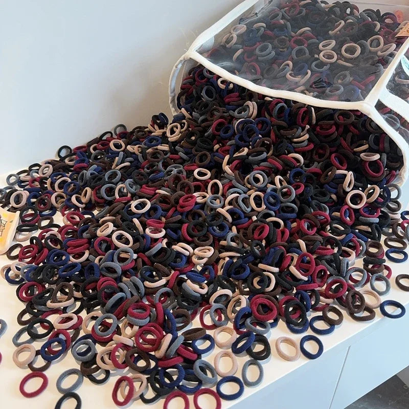 20/50/100Pcs Colorful Basic Nylon Ealstic Hair Ties for Girls Ponytail Hold Scrunchie Rubber Band Kid Fashion Hair Accessories