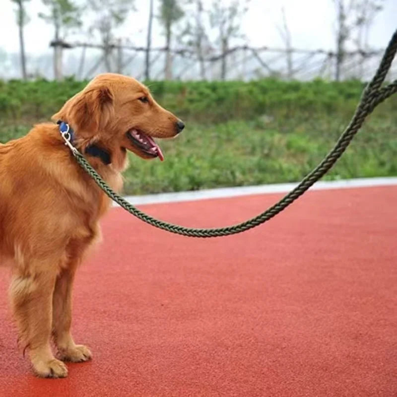 Large Dog Leash Nylon Braided Traction Rope Pet Walking Thick Hand Rope For Bulldog Rottweiler Hound Dogs Accessories