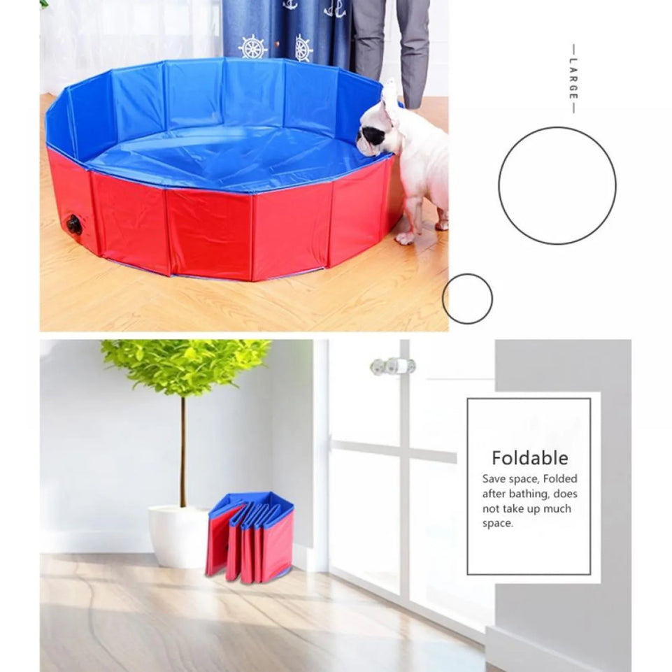 Foldable Pet Swimming Pool Dog Bathtub Outdoor Indoor Collapsible Bathing Pool for Large Medium Small pet Swimming Tub Bathtub