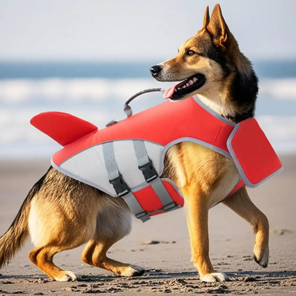 Safety Dog Life Jacket Back Traction Hook Adjustable Strap Pet Flotation Vest Quick-release Buckle High Buoyancy