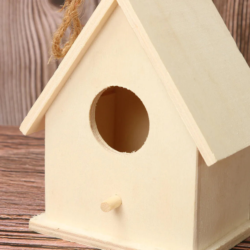 Wooden Mini Bird Cage Outdoor Hanging Birdhouse Box Garden Bird Cages Home Yard Decoration Bird Products Wooden Bird Parrot Nest