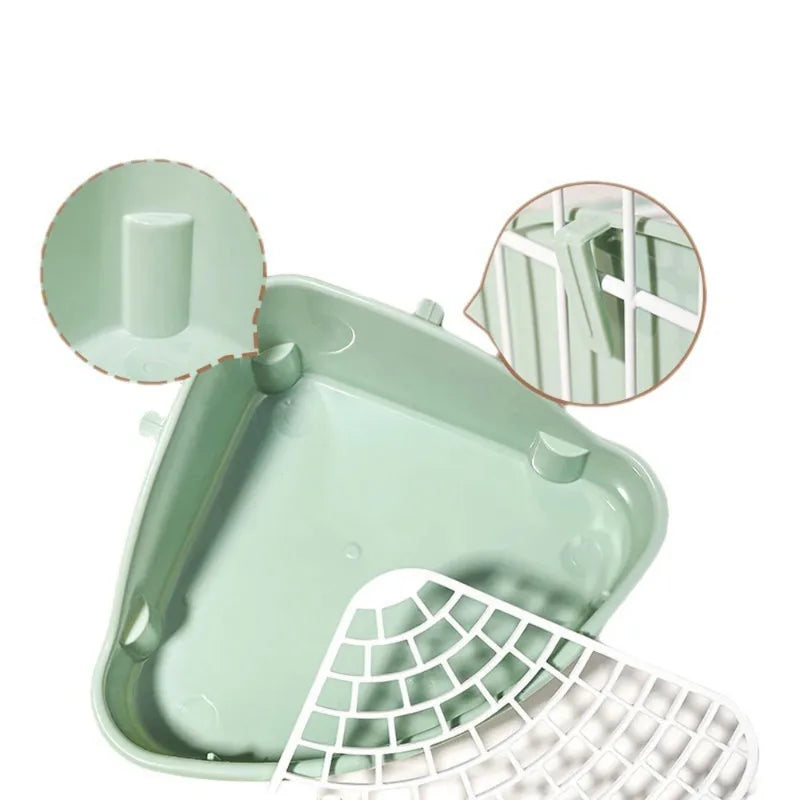 Pet Litter Box Rabbit Toilet Potty Plastic Corner Toilet Box for Ferret Hamster Dragon Cat Small Animals Trainer Pets Supplies