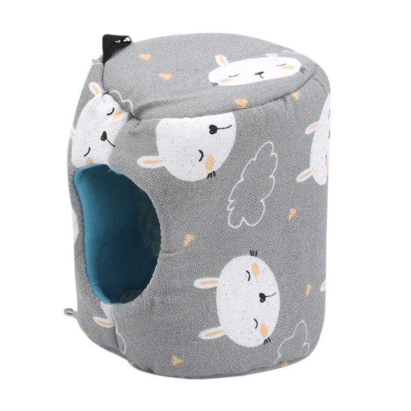 Hamster House Warm Soft Beds and Houses Rodent Cage Printed Hammock for Rats Canvas Guinea Pig Hanging Cage Small Animal