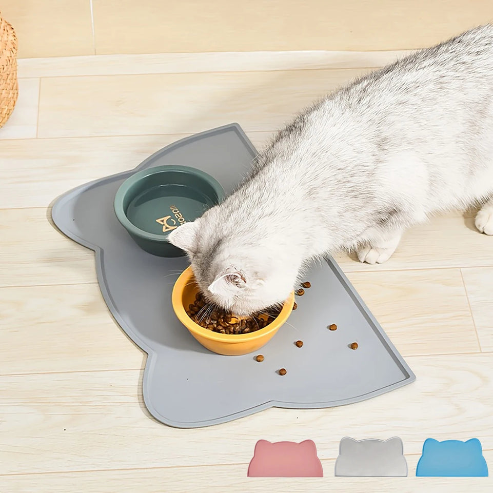 Pet Feeding Mat for Cats and Dogs with Nonspill Nonslip Waterproof Leakage Food Easy to Clean Silicone Placemats