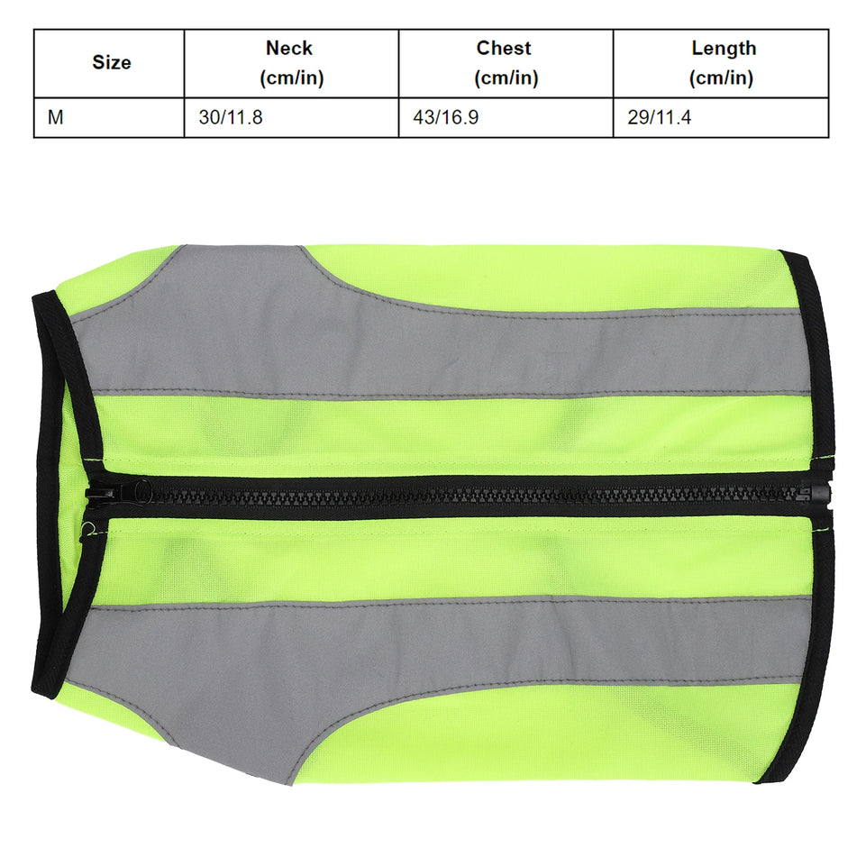 Pet Night Safety Clothing Glowing Jacket Lightweight Reflective Vest Zipper For Dogs Fluorescence