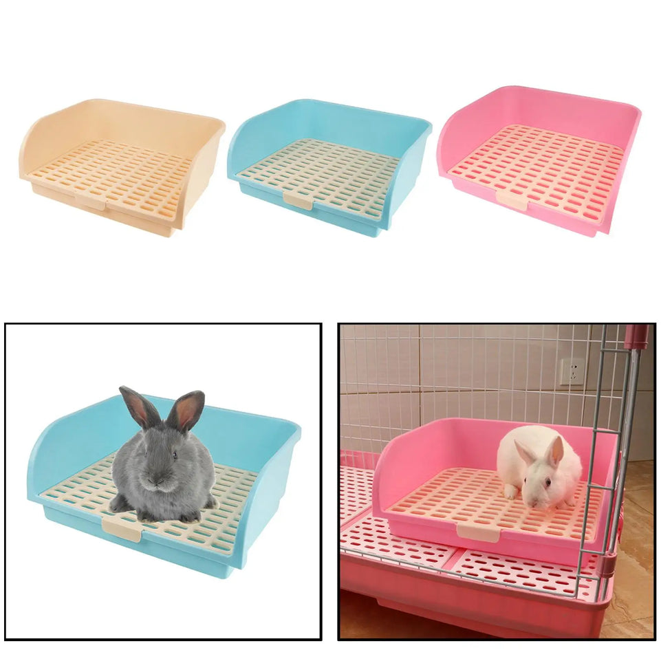 Large Rabbit Litter Box Litter Tray Toilet Pet Toilet Litter Bedding Box Potty for Ferret Bunny Small Animal
