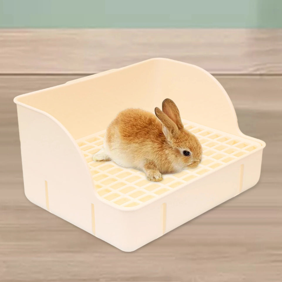 Rabbit Litter Box Pet Litter Pan Trainer Bunny Litter Box Cleaner for Hamster Chinchilla Ferret Hedgehog Pet Supplies